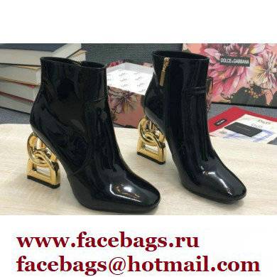 Dolce & Gabbana Heel 10.5cm ankle boots with DG Pop heel Patent Black 2022